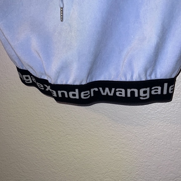 Alexander Wang corduroy cap sleeve logo band hoodie - Picture 4 of 5